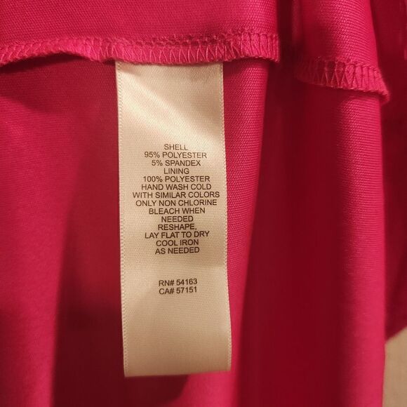 Eliza J Pink Perforated Flare Dress Ruffle Neck Sleeveless Size 6 - Picture 7 of 7